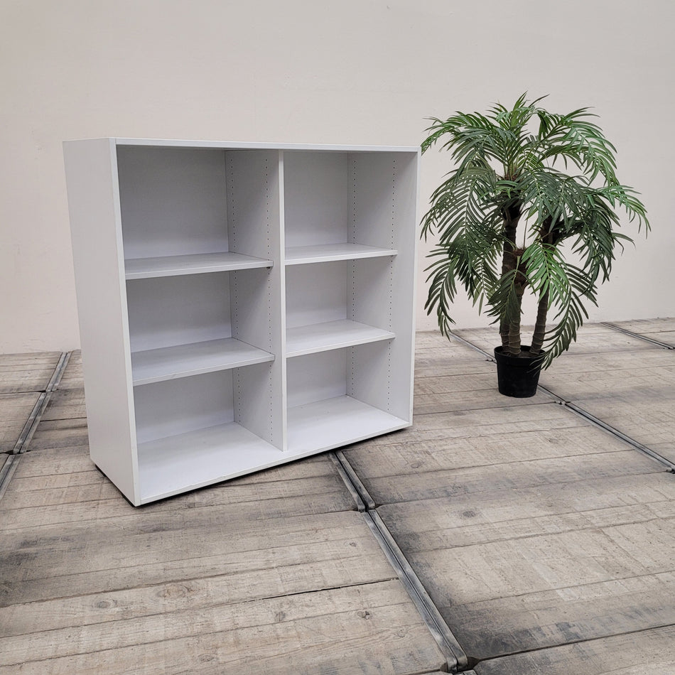Büroregal 120cm Aktenregal Offen Lichtgrau Holz Büromöbel Regal Gebraucht