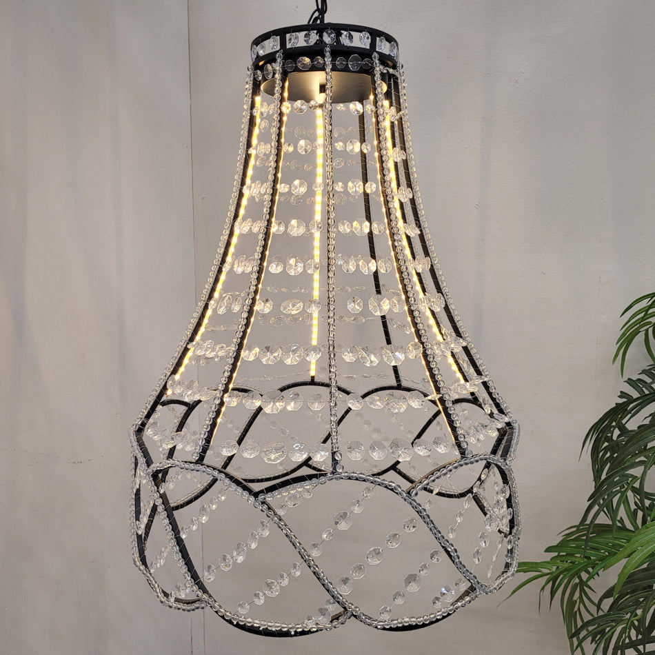 Kare Design Duchess Hängeleuchte Schwarz/Kristall LED-Kronleuchter Deckenlampe Lampe