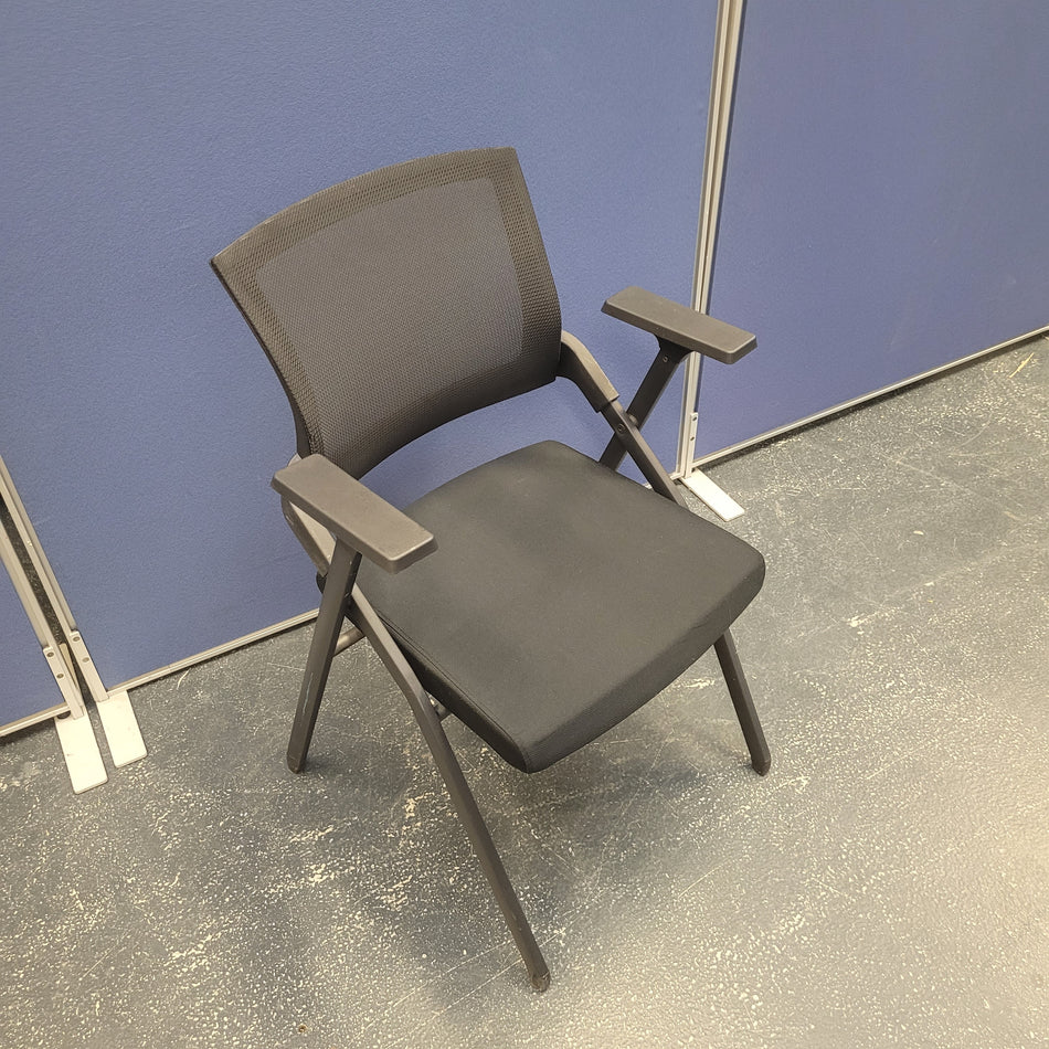 hjh office Besucherstuhl Klappstuhl schwarz gepolstert Stuhl