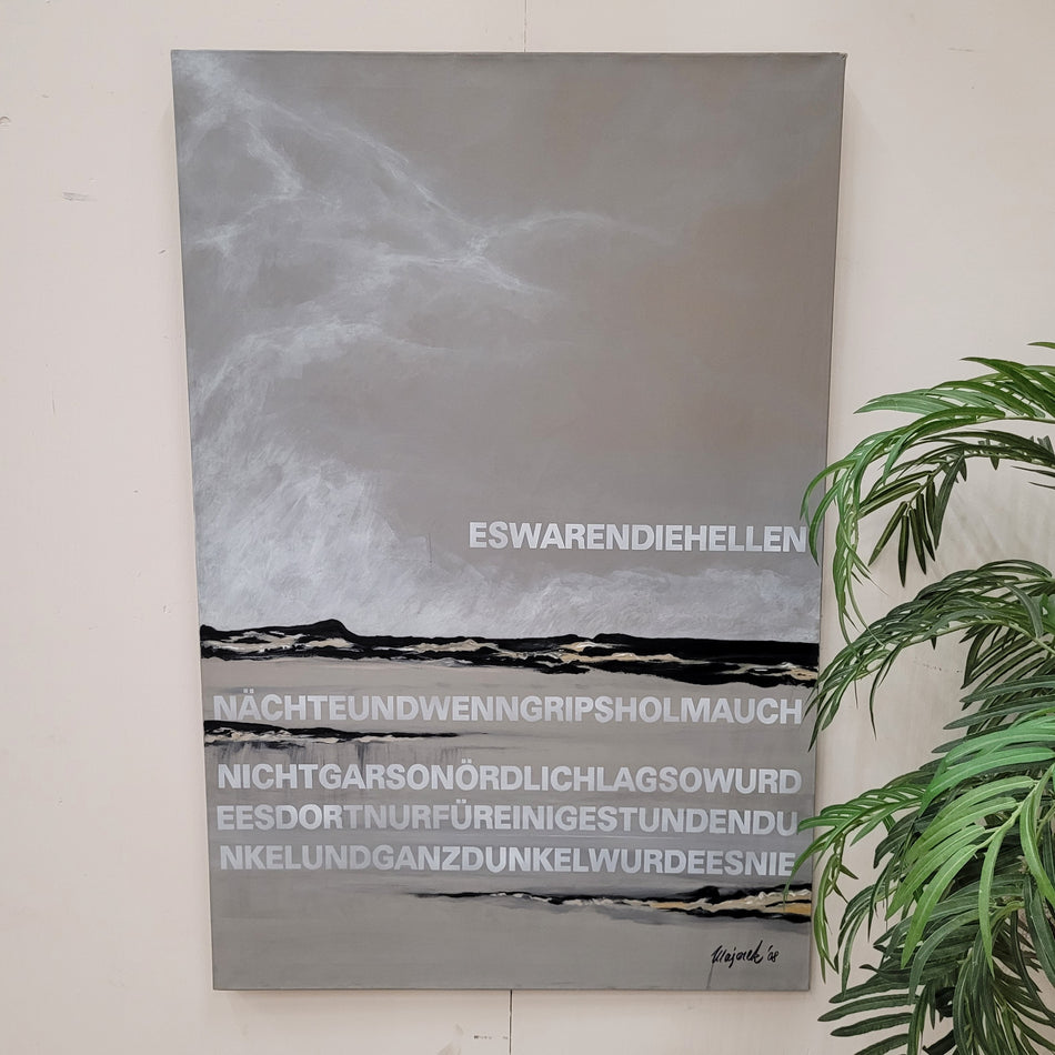 Wandbild 100x150 Grau-Weiß Leinwand Majorek Abstraktes Design Kunstwerk