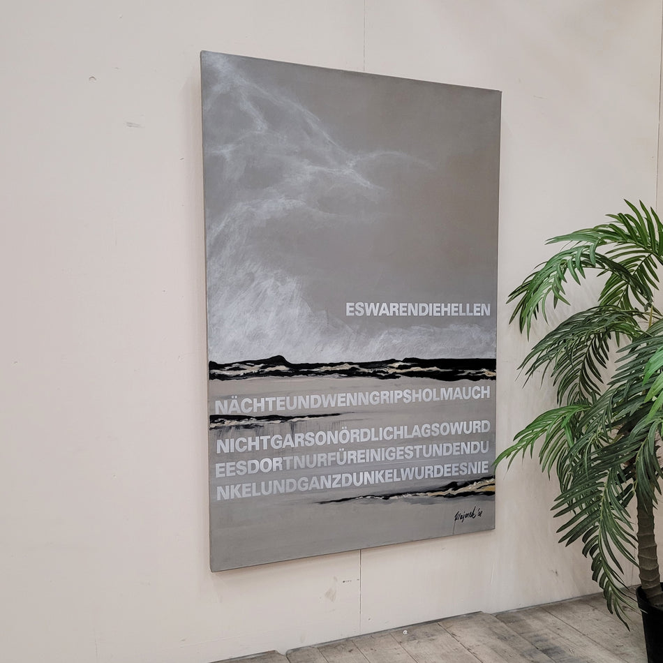 Wandbild 100x150 Grau-Weiß Leinwand Majorek Abstraktes Design Kunstwerk