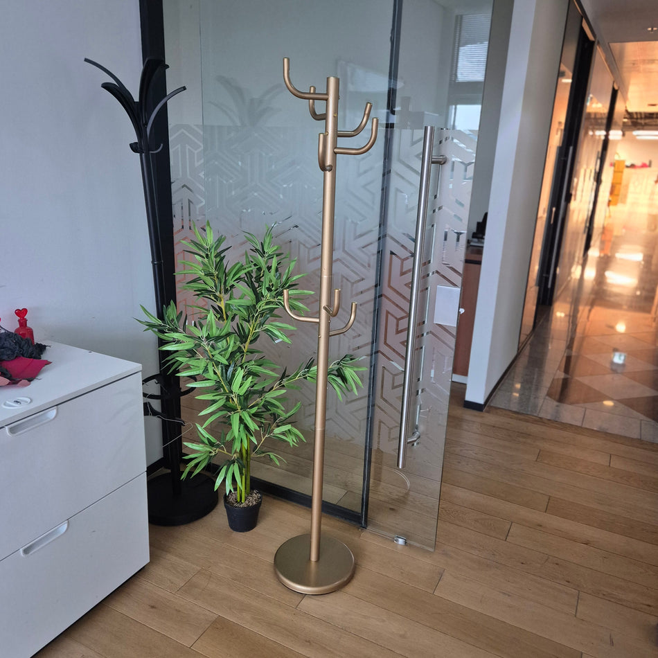 Garderobenständer messingfarben – Metall, schlankes Design, gebraucht