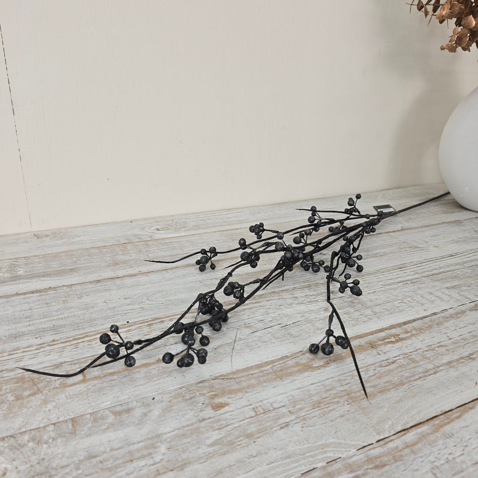 Countryfield Kunstzweig 105cm Corylus Schwarz mit Beeren Deko