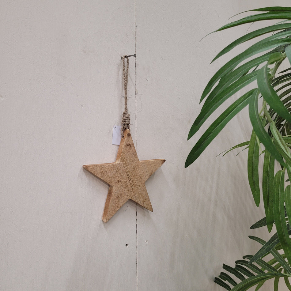 Deko Stern Holzstern Mangoholz Hänger Wanddeko Weihnachten Rustikal Neu
