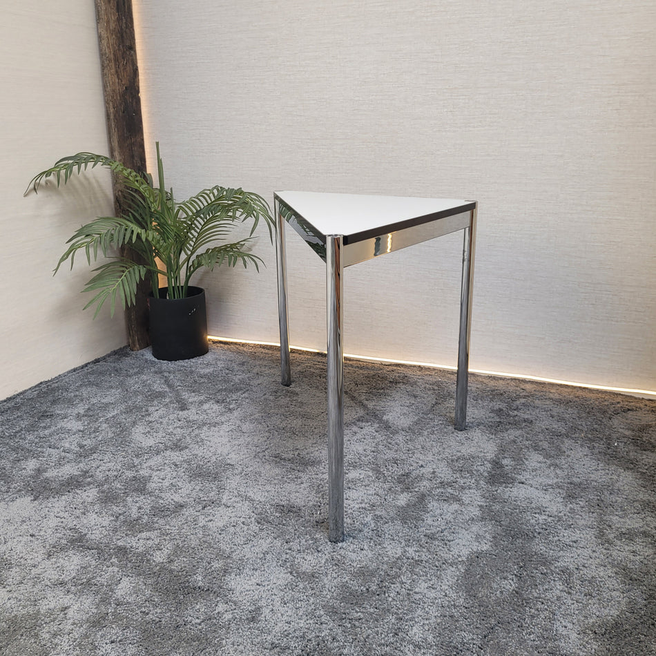 USM Haller Schreibtisch Eckschreibtisch gebraucht weiß Chrom Holz Tisch