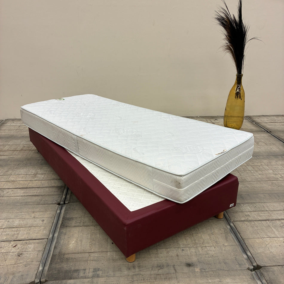 Boxspringbett Bett mit Matratze 100x200 FBF Bordeaux