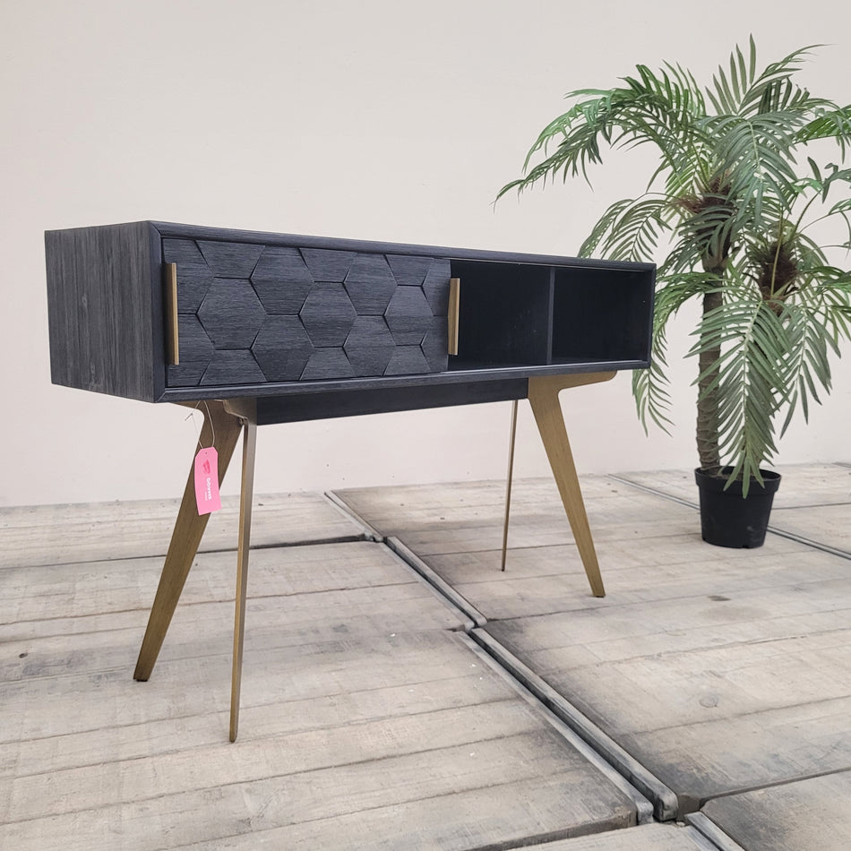 Why Not?! Konsolentisch Schwarz Gold Wabenmuster Tisch