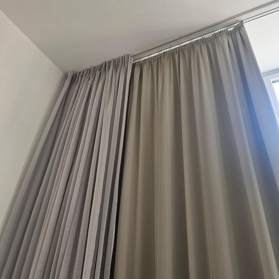 Gardine Vorhang Verdunkler 330x200 lichtgrau gebraucht