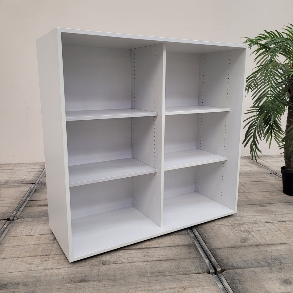 Büroregal 120cm Aktenregal Offen Lichtgrau Holz Büromöbel Regal Gebraucht