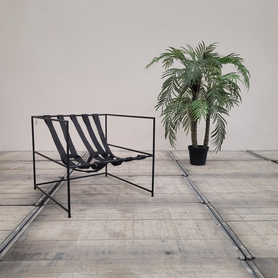 Sessel Schwarz Industrial Metall Loft Design Loungesessel