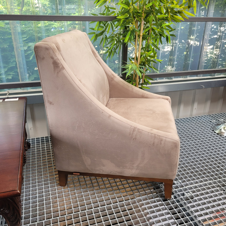ALAVYA HOME Sessel gebraucht grau braun Holz Velours
