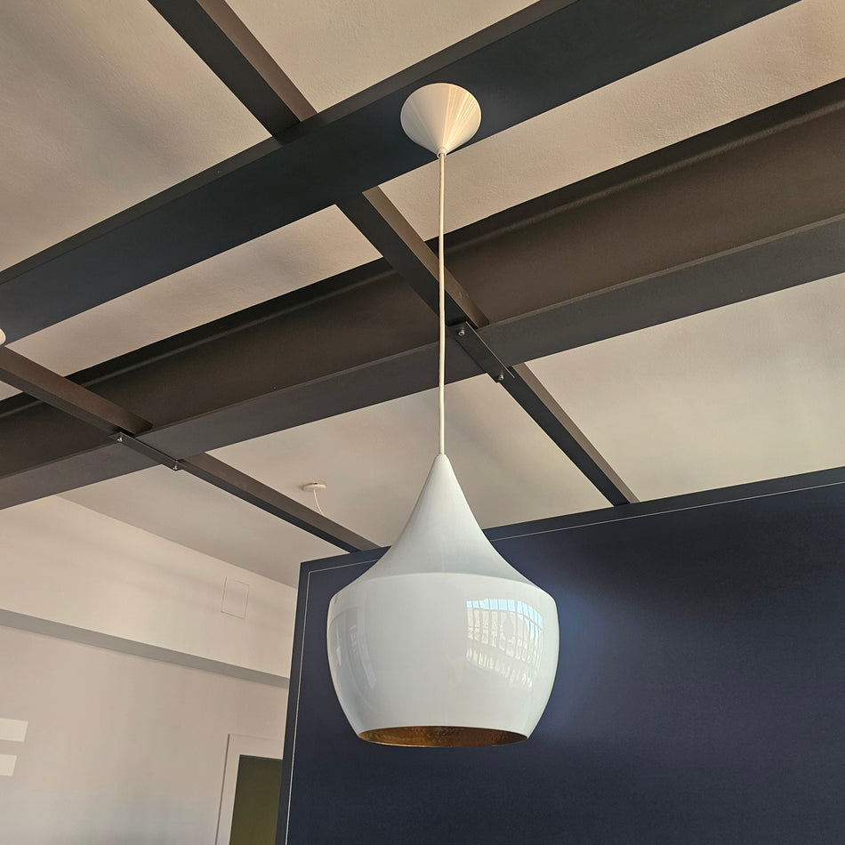 Pendellampe Tom Dixon Best Flat LED Hängelampe Metall weiß gold Lampe