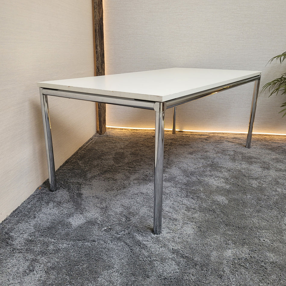 Original Bosse Schreibtisch Chrom 160x80 weiß