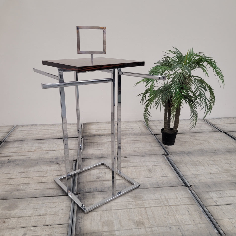 Kleiderständer Konfektionsständer Chrom Makassar Holz Optik Gebraucht