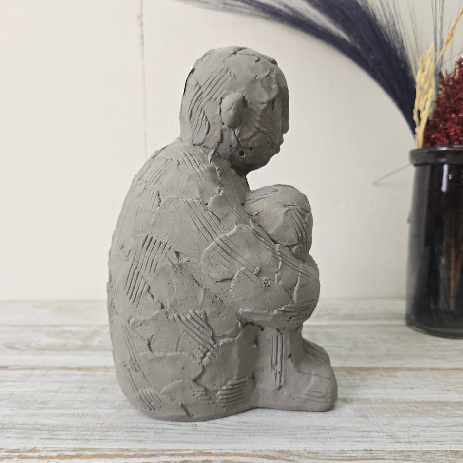 J-Line Figur Skulptur 25cm Figur Mensch Grau Zement Handgemacht Deko