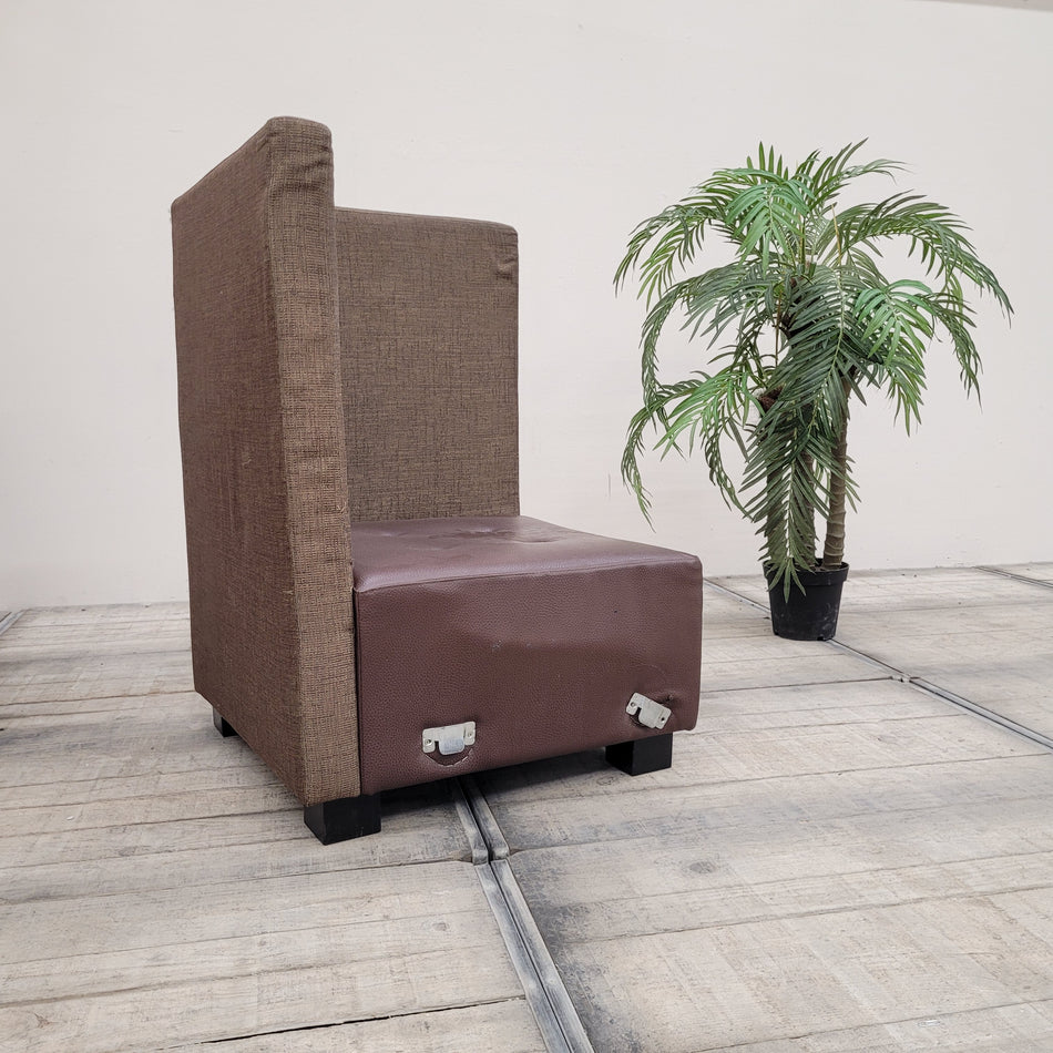Sitzbank Modul Ecke Braun Kunstleder Stoff Lounge-Sitzmöbel Sofa Gebraucht