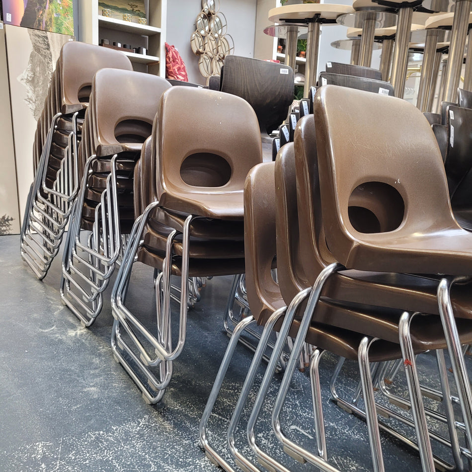 casala Stuhl braun Metall Kunststoff Stapelstuhl