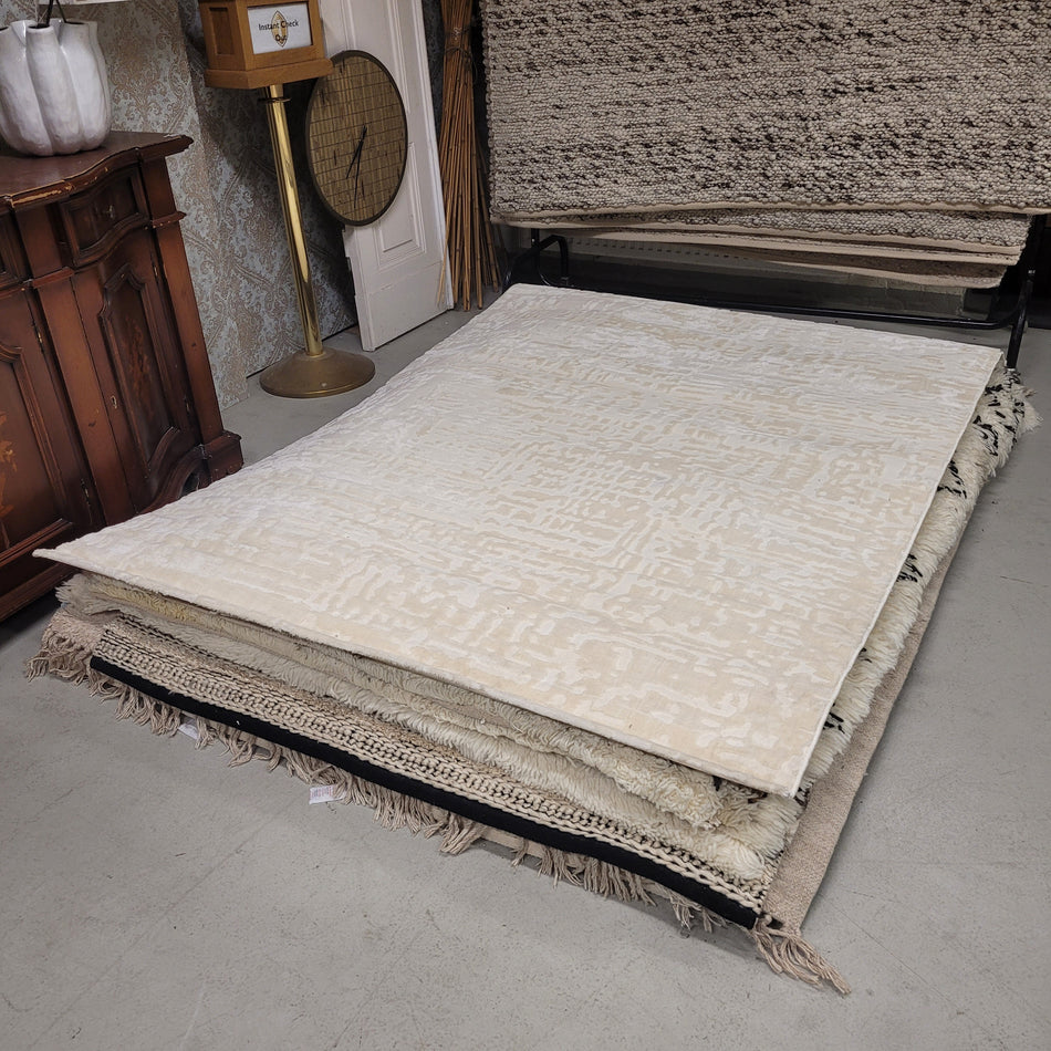 Teppich Creme mit abstraktem Strukturmuster – Neuware 160 x 230cm