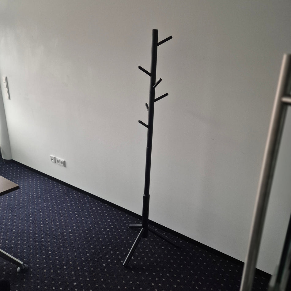 Garderobenständer schwarz – freistehend, Metall, Büro & Empfang, gebraucht