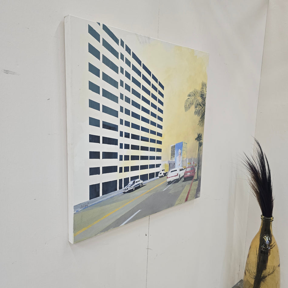 Gemälde Leinwandbild Groß Stadt Motiv Architektur Urban Kunst Deko