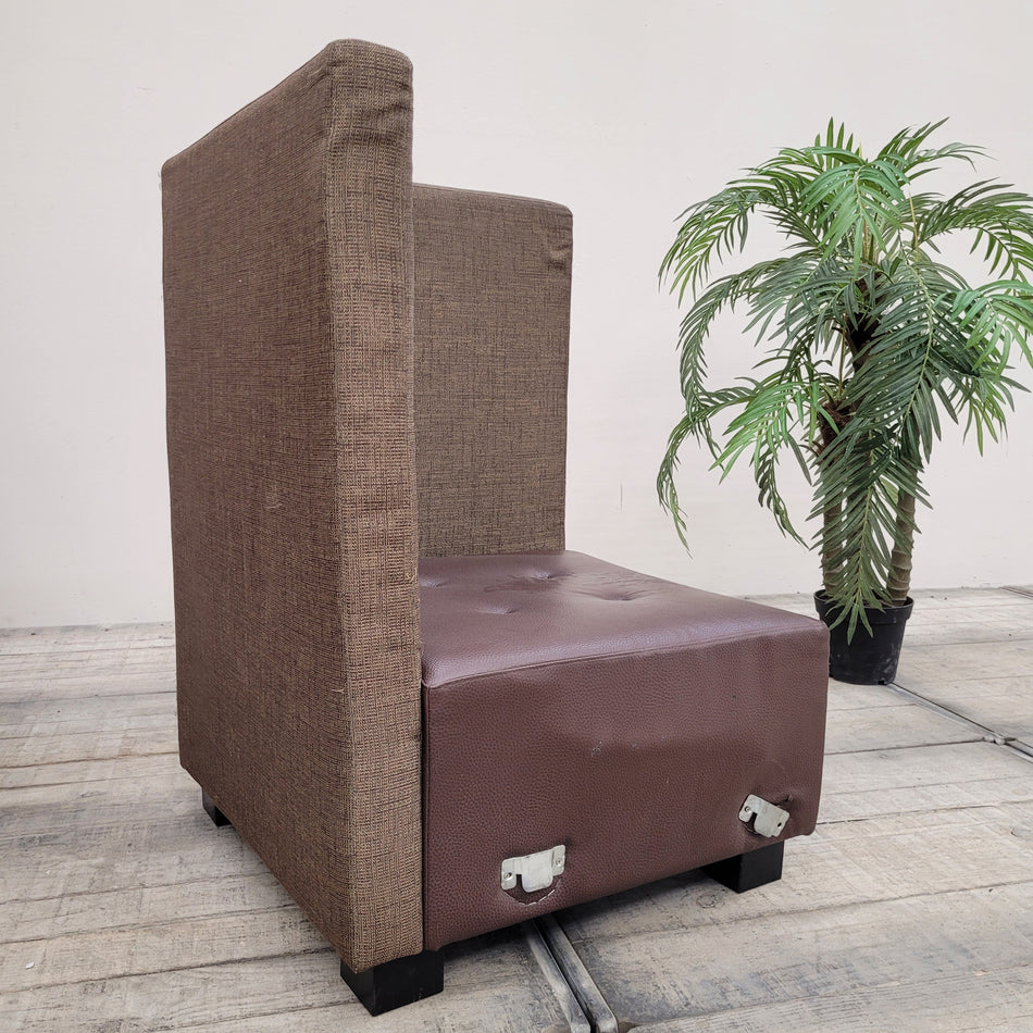 Sitzbank Modul Ecke Braun Kunstleder Stoff Lounge-Sitzmöbel Sofa Gebraucht