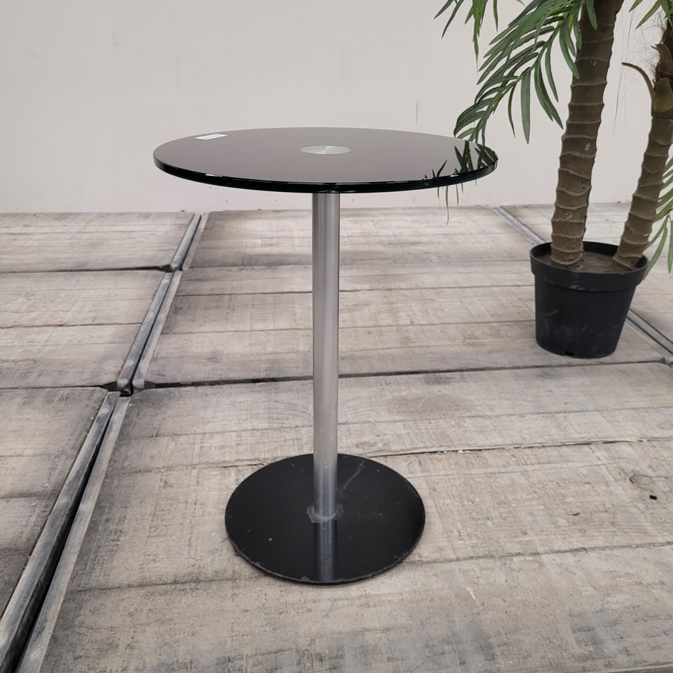 Runder Beistelltisch Schwarz Glas Tisch 55cm Gebraucht
