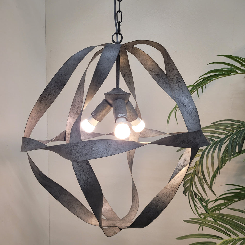 Hängeleuchte Dunkelgrau Metall Industrial-Design Kugel-Optik Deckenlampe Lampe