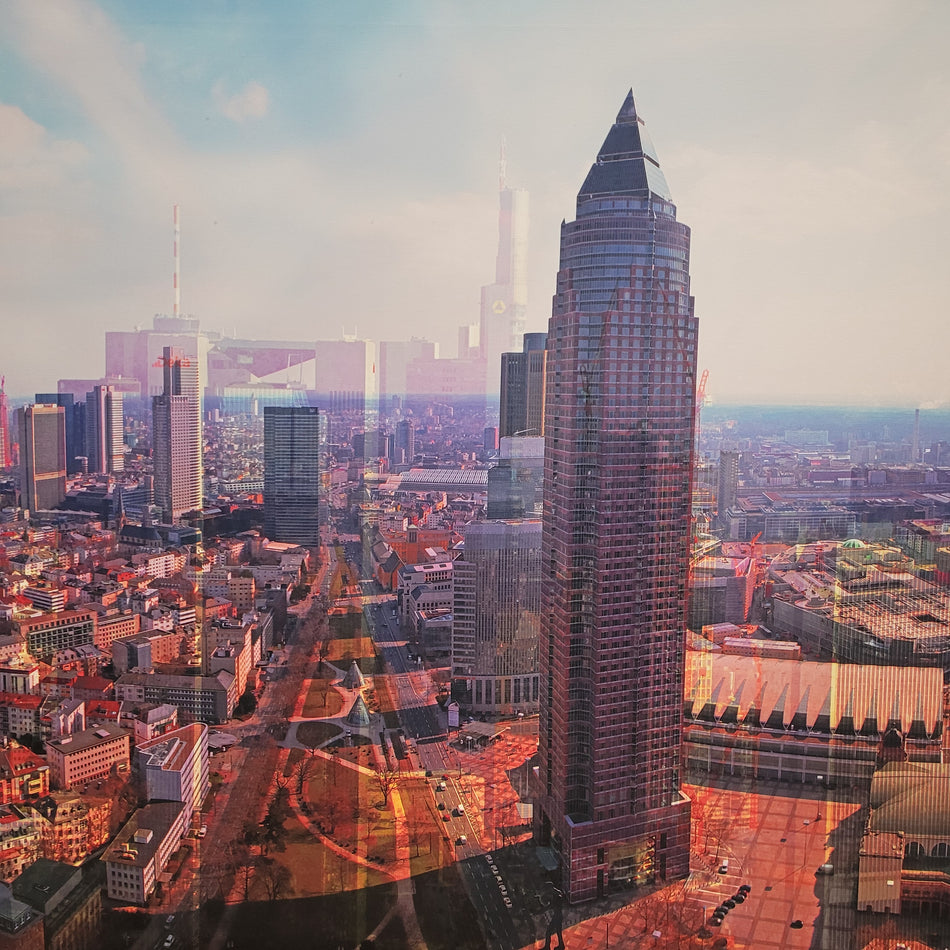 Große Skyline-Leinwand 90x90 cm Stadtpanorama Wandbild Motiv Frankfurt Innenstadt 100x100 gebraucht