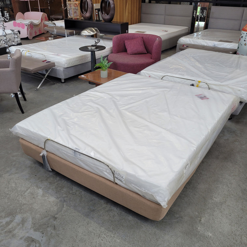 Ergomotion Boxspringbett mit Massagefunktion Matratze Doppelbett braun 160x200  Bett