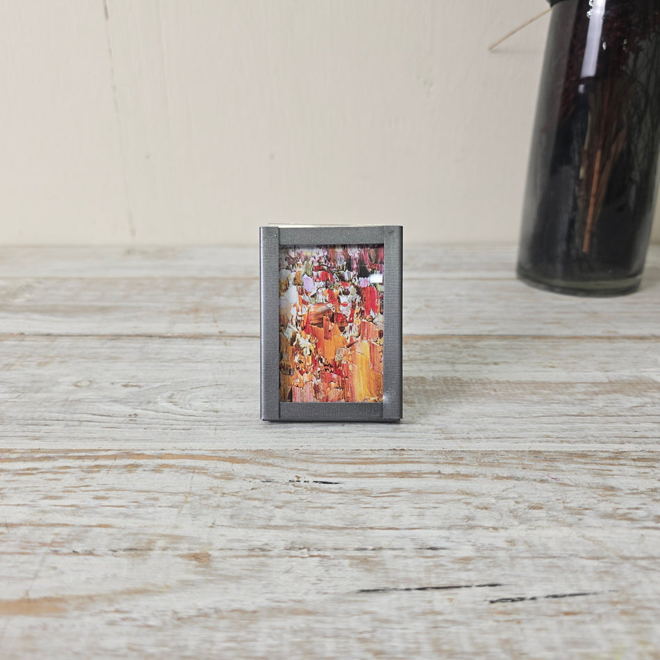 Fotorahmen 7 x 5 cm Mini Metall Anthrazit Bilderrahmen Deko