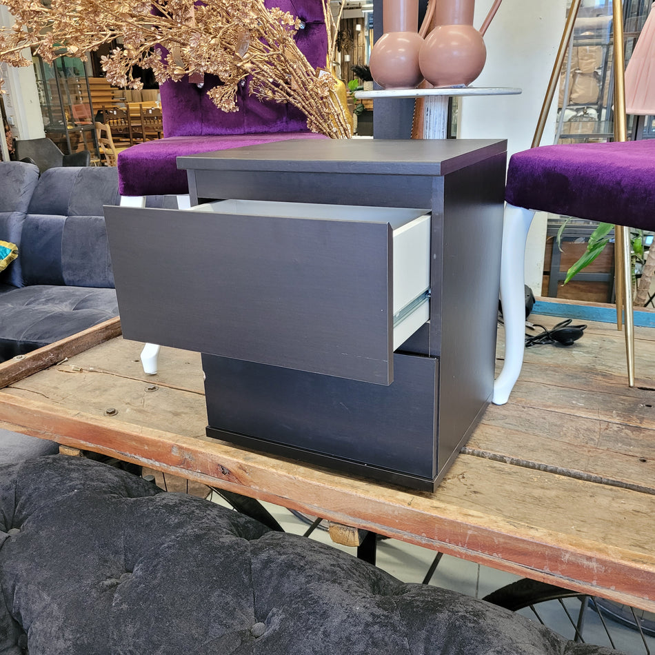 Nachttisch Schubladen Holz braun Nachtkommode