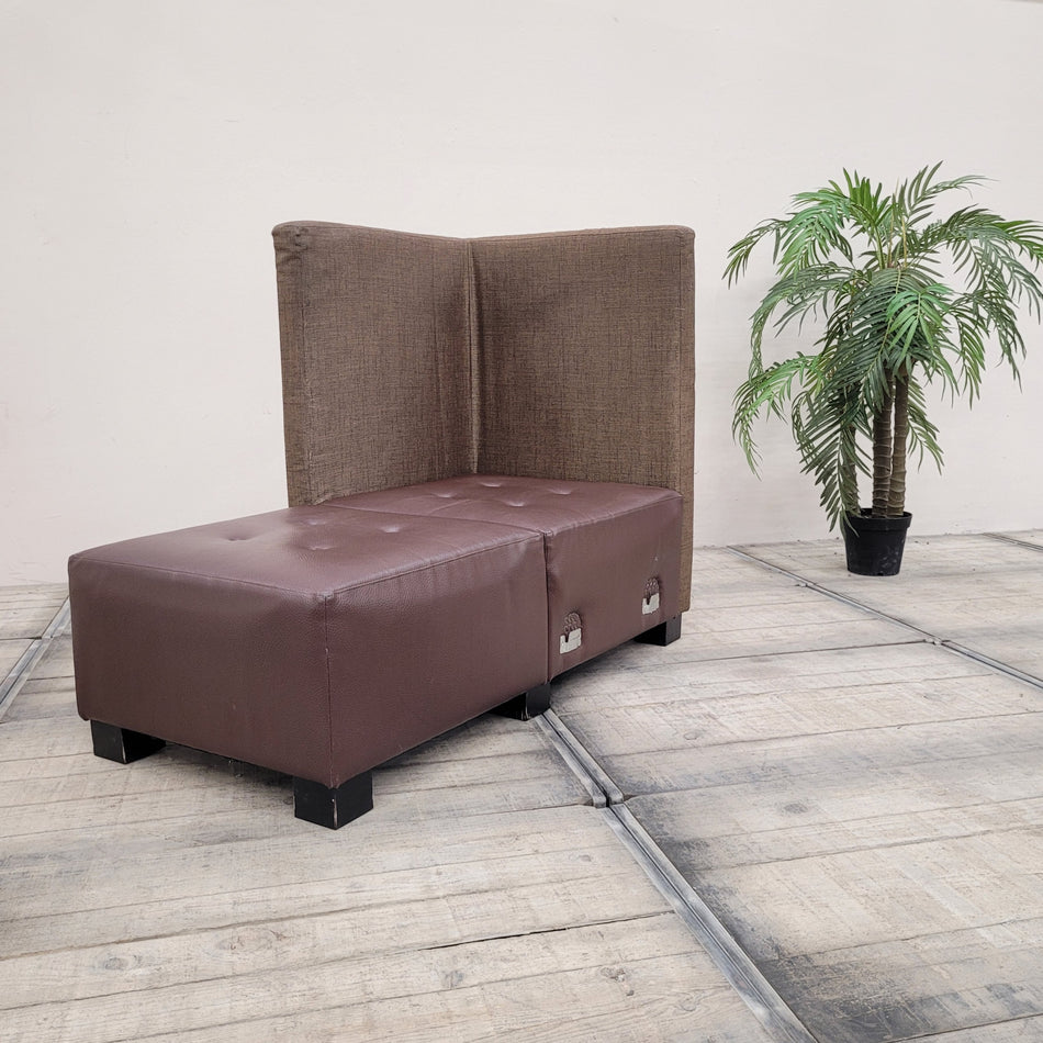 Sitzbank Modul 150x110 Braun Kunstleder Stoff Lounge-Sitzmöbel Sofa Gebraucht