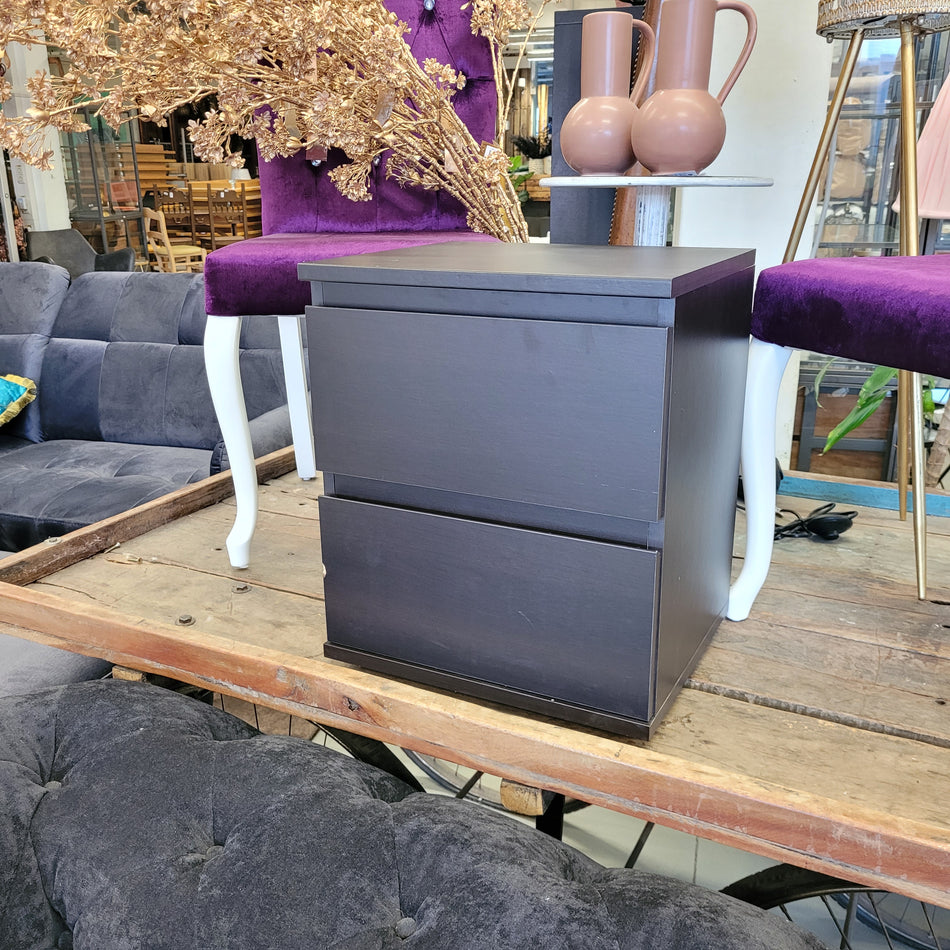 Nachttisch Schubladen Holz braun Nachtkommode