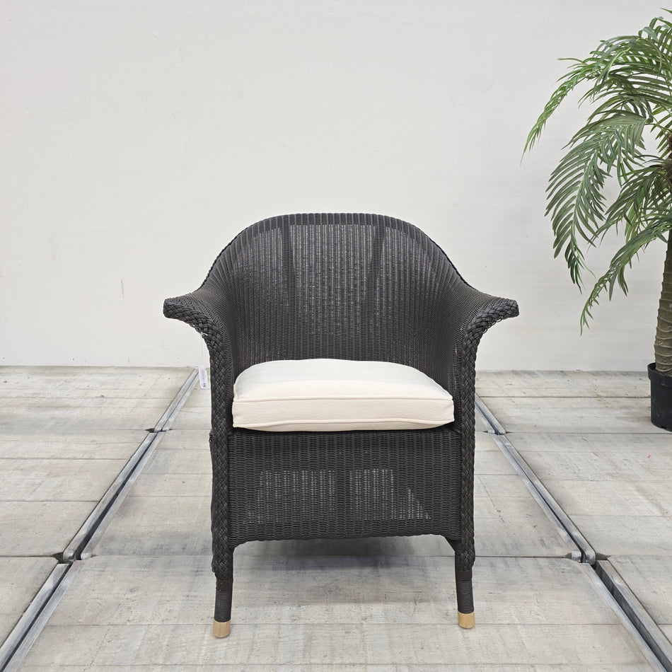 Accente Stuhl LOOM Korbsessel Polyrattan Schwarz Beige Loungesessel Gebraucht