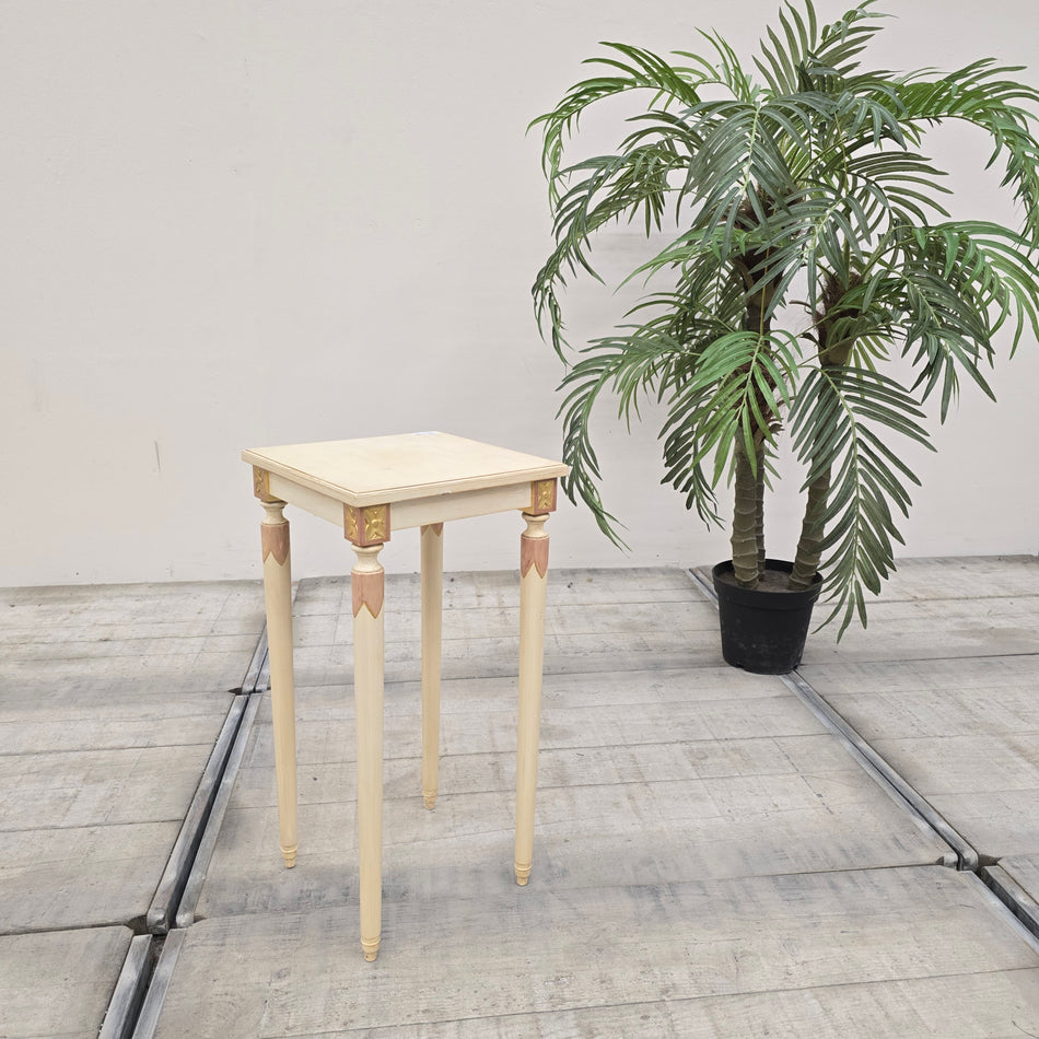 Beistelltisch Beige Gold Holz 20. Jahrhundert Tisch Vintage