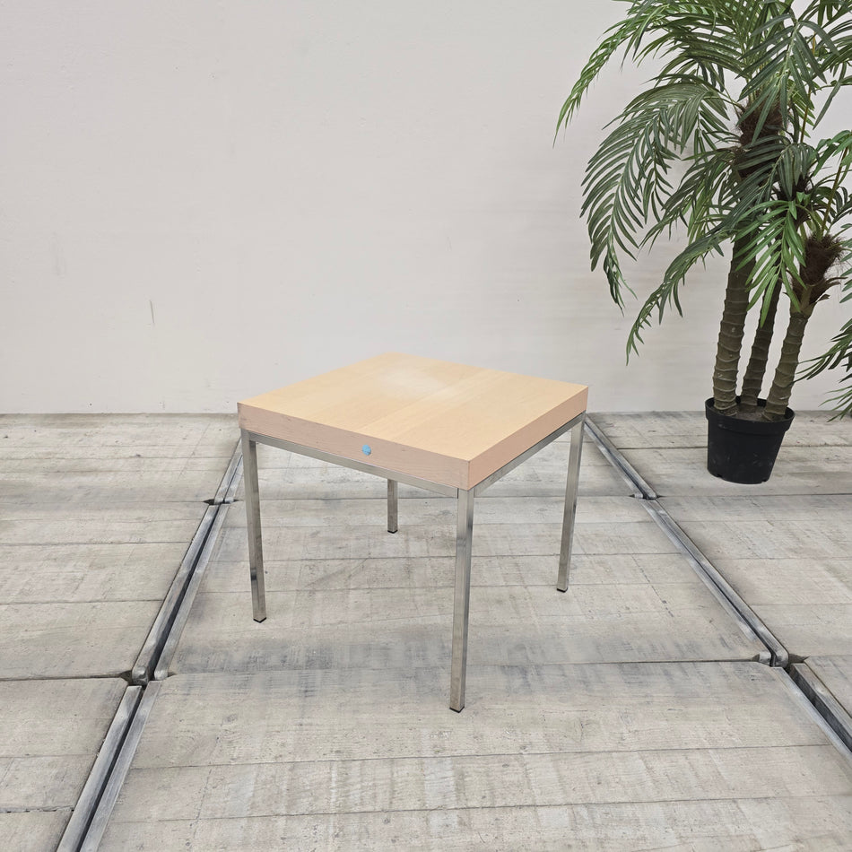 IKEA Klubbo Beistelltisch Buche Holz Quadratisch mit Metallgestell Tisch Gebraucht