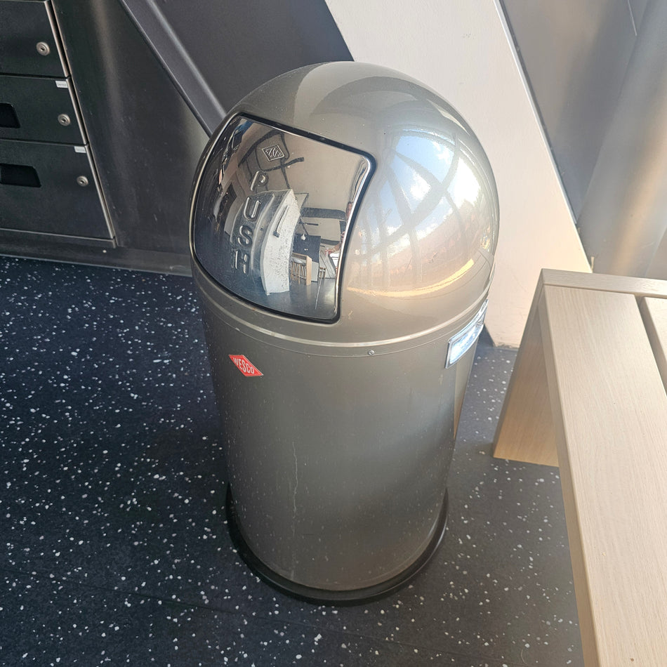 WESCO Papierkorb Mülleimer mit Deckel grau
