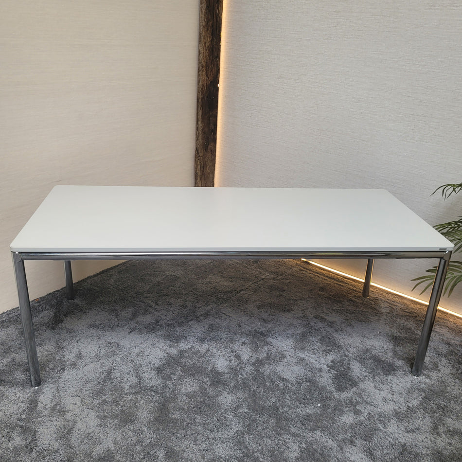 Original Bosse Schreibtisch weiß Holz Chrom 175x75