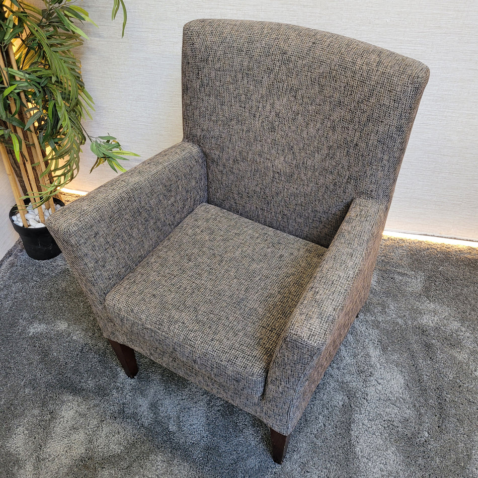 Moderner Sessel Stoff Grau mit Holzfüßen bequem & stilvoll gebraucht
 meliert