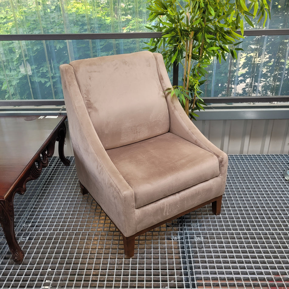 ALAVYA HOME Sessel gebraucht grau braun Holz Velours