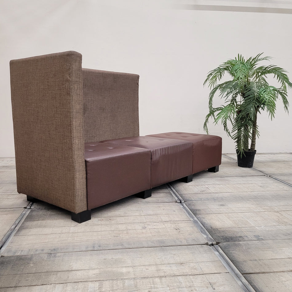 Sitzbank Modul 200x110 Braun Kunstleder Stoff Lounge-Sitzmöbel Sofa Gebraucht