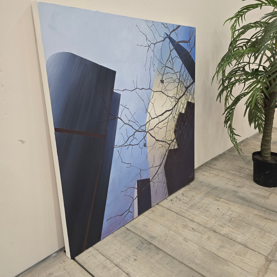 Leinwandbild Groß Modern Stadtgemälde Kunst Motiv Wandbild Gebraucht