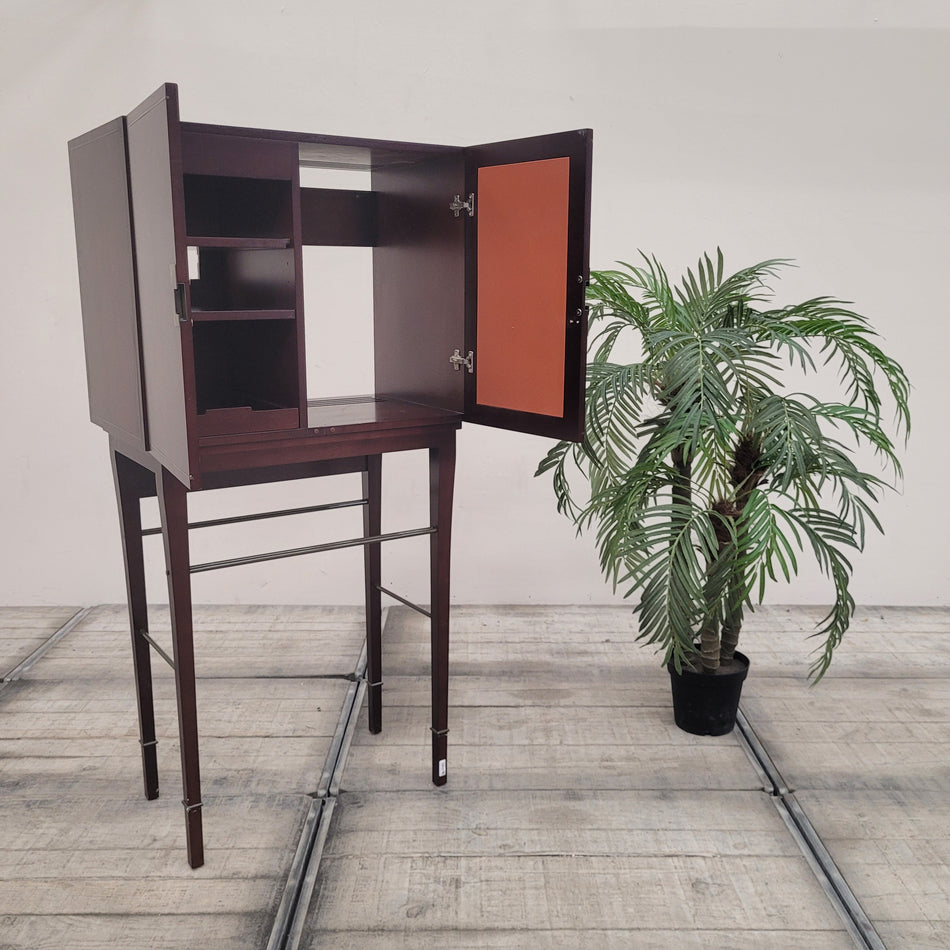 Barschrank Beistellschrank Highboard Mahagoni Braun Mit Fächern Gebraucht