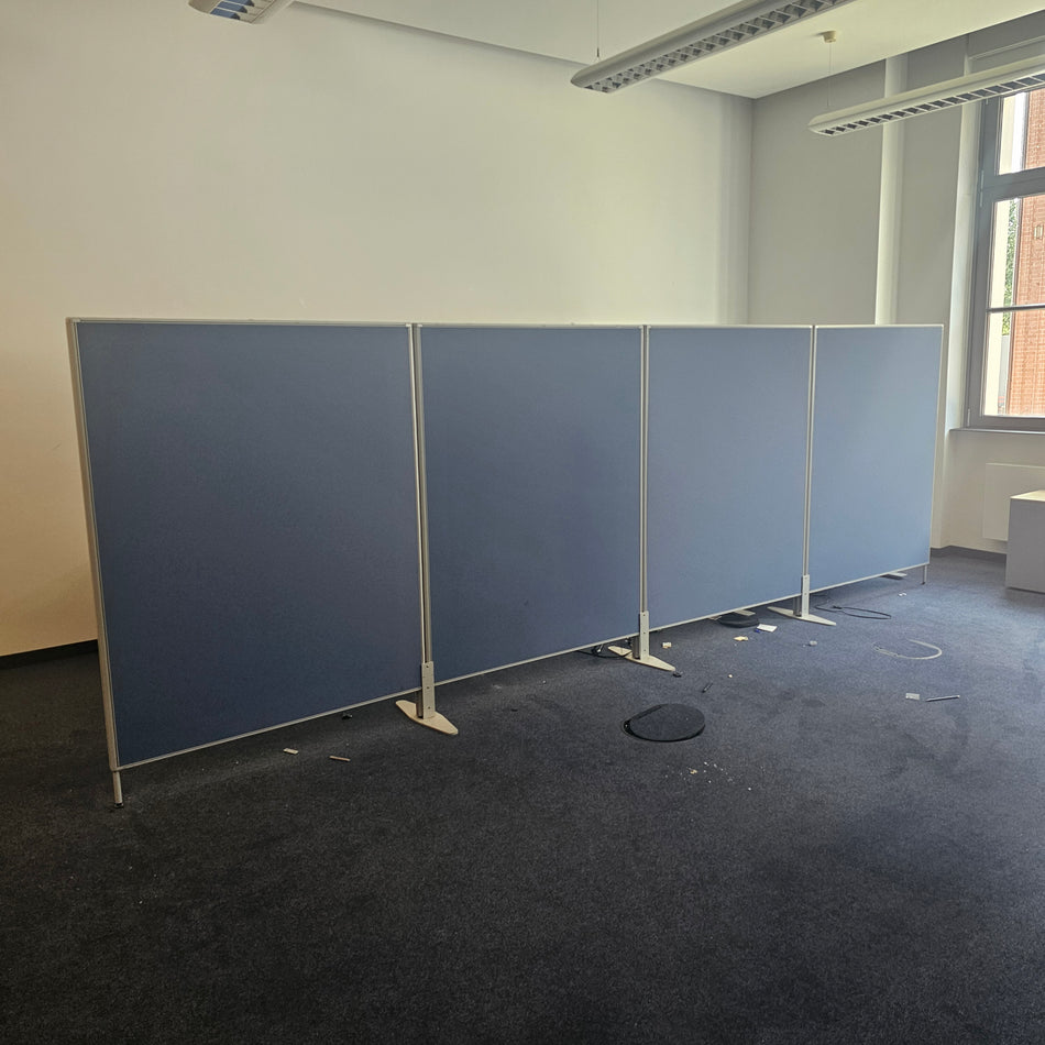 Trennwand 4er Akustikwand blau Schallschutz Sichtschutz