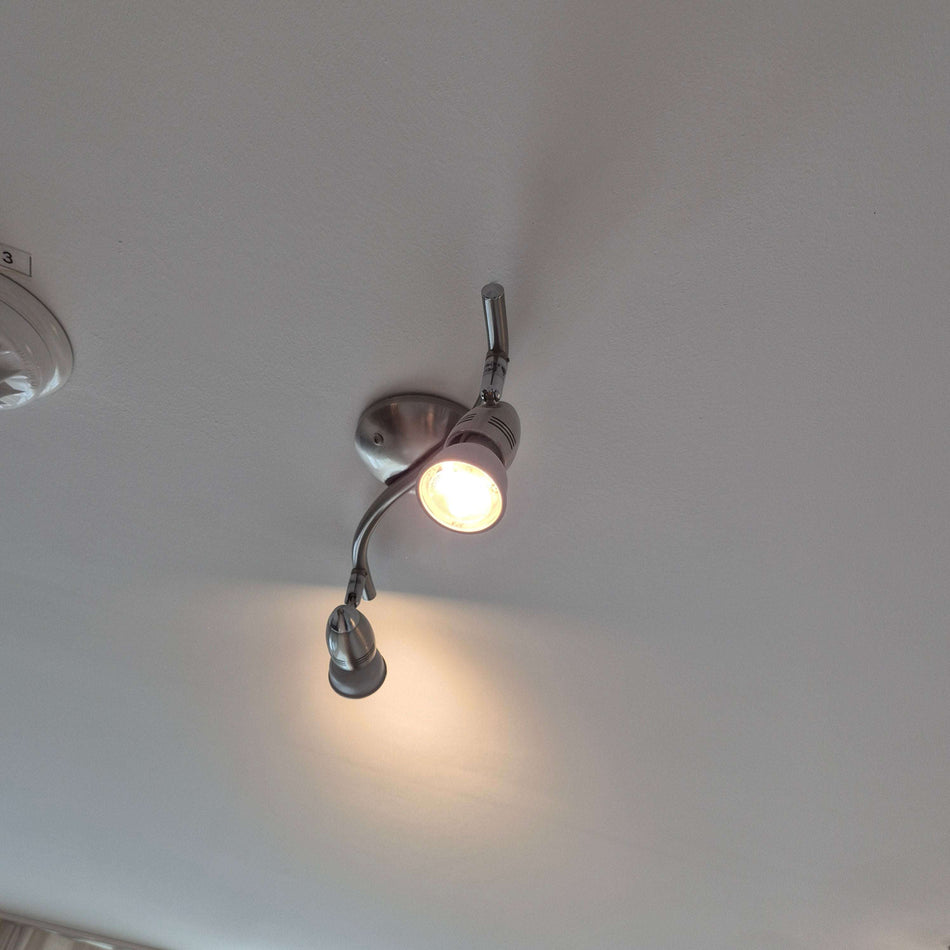 Deckenlampe gebraucht Edelstahl 2 Spots LED Lampe