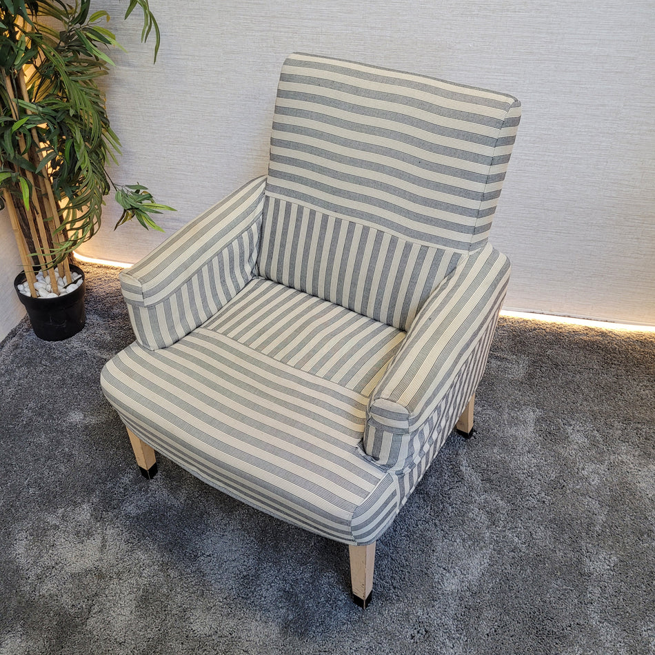 Armlehnstuhl gebraucht blau weiß gestreift groß Stuhl