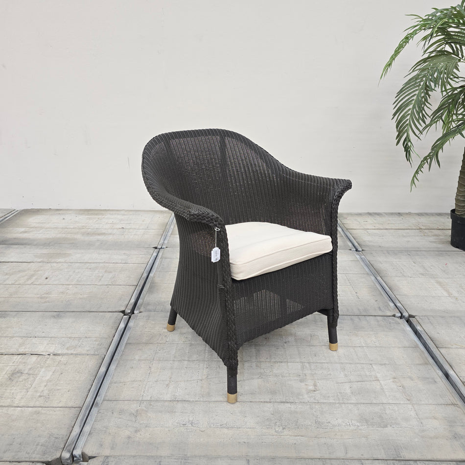 Accente Stuhl LOOM Korbsessel Polyrattan Schwarz Beige Loungesessel Gebraucht