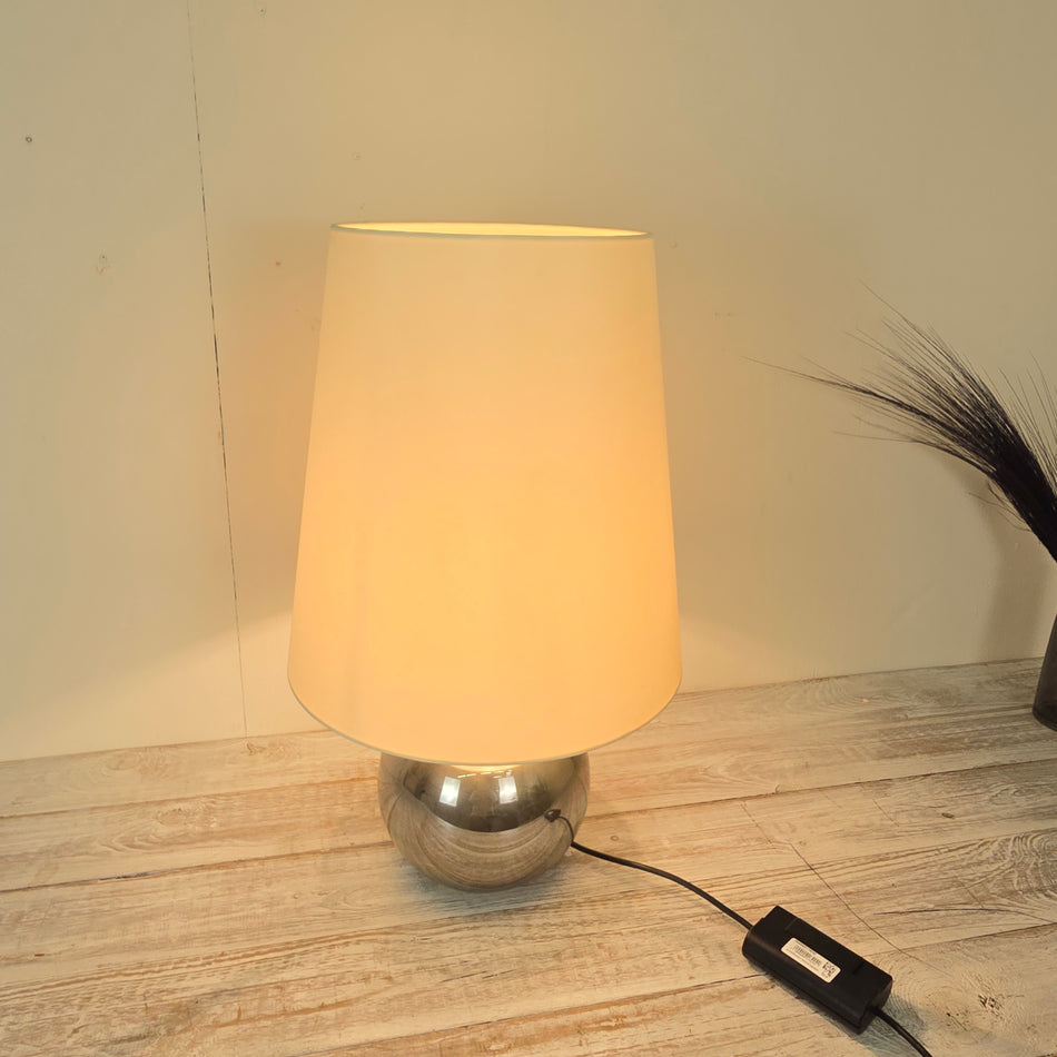 Florian Schulz Tischlampe Modell ORA Silber Metall Lampe Gebraucht
