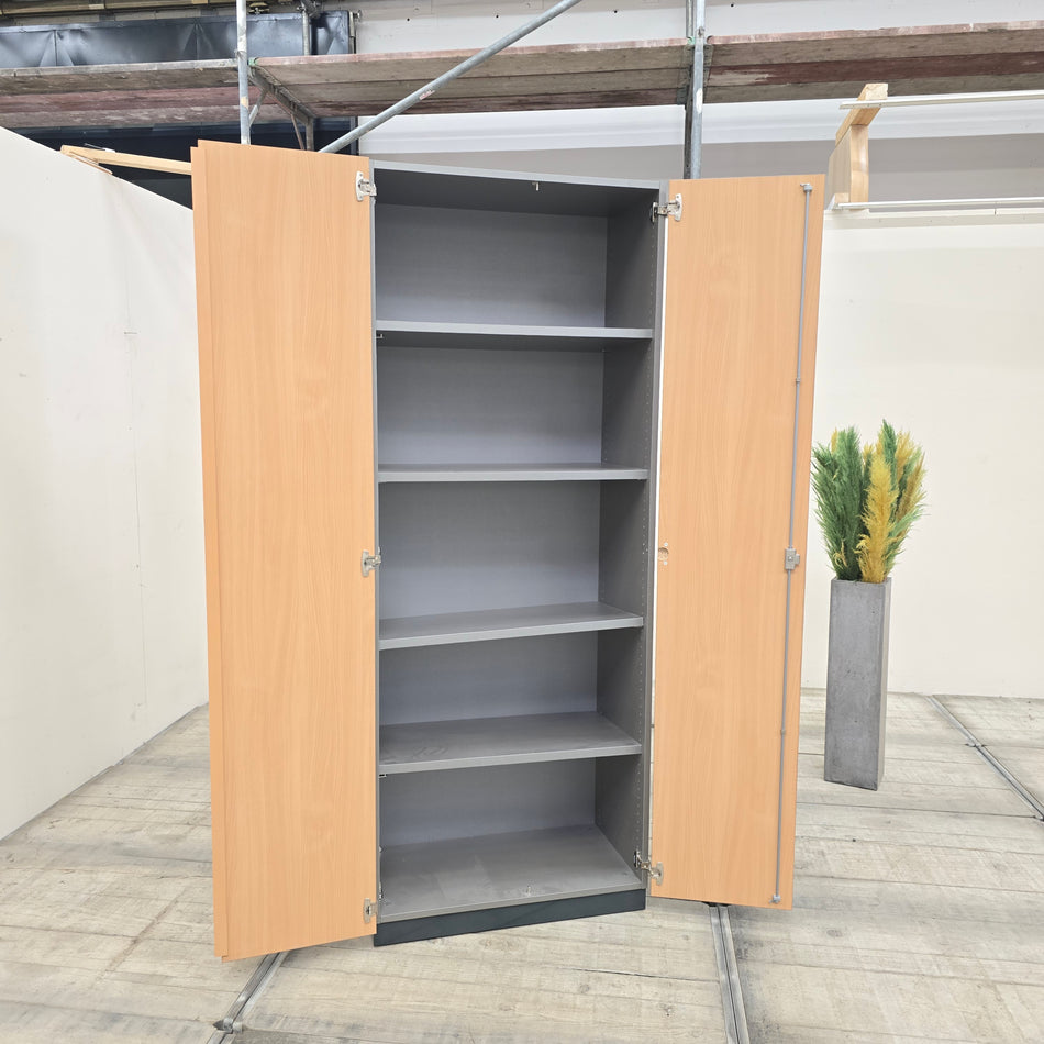 ASSMANN Büro Schrank Grau Buche 5OH 4 Einlegeböden Aktenschrank Gebraucht