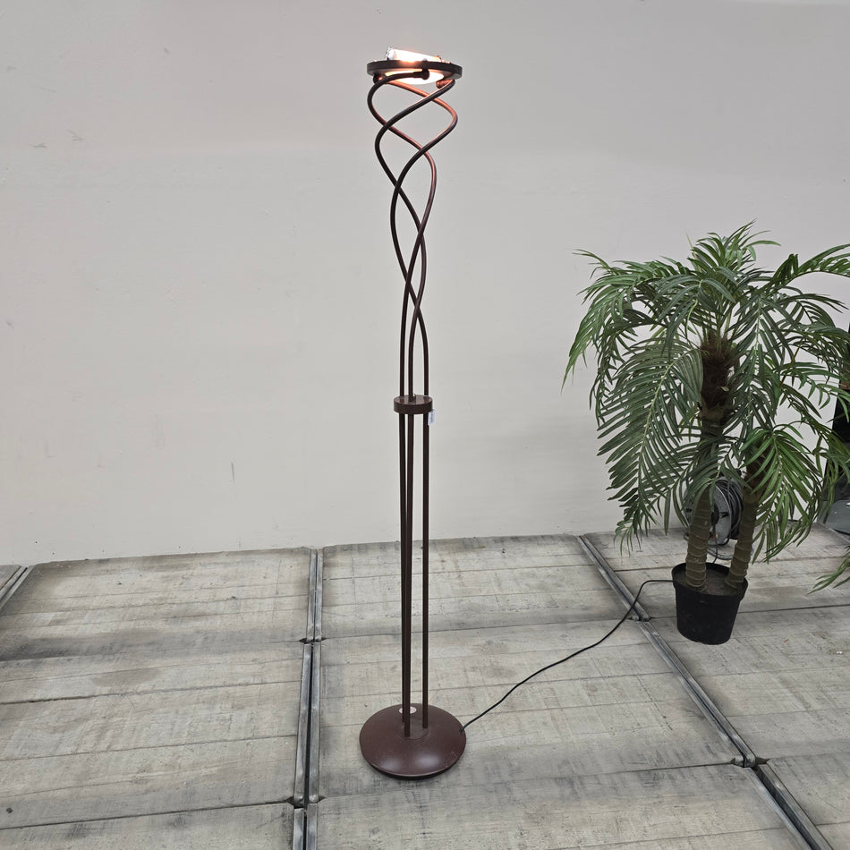 Deckenfluter Stehlampe Metall Braun Geschwungen Lampe Gebraucht